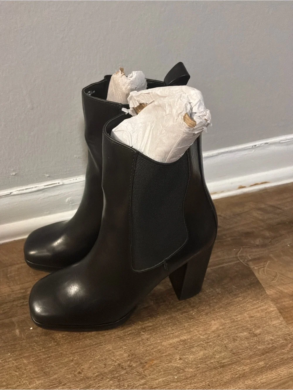 Sleek Black High-Heel Ankle Booties